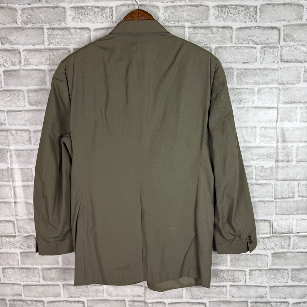 Brooks Brothers Makers Vintage Dull Green Cotton Blazer Suit Jacket Mens 45R - Picture 4 of 12